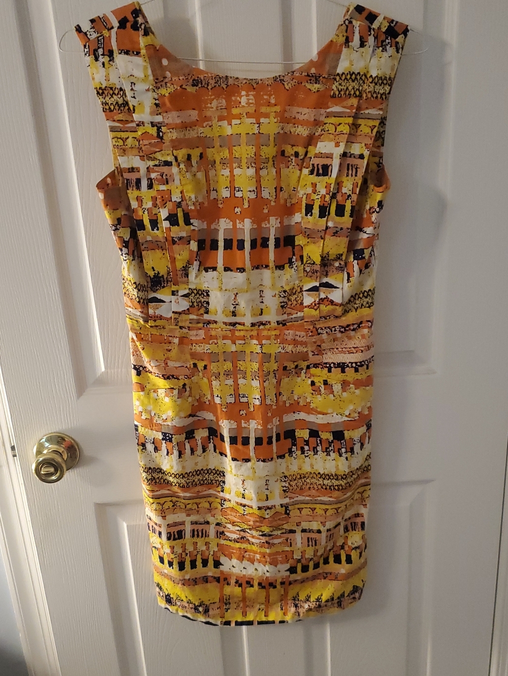 Plenty by Tracy Reese Orange, Yellow & White Printed Midi Dress